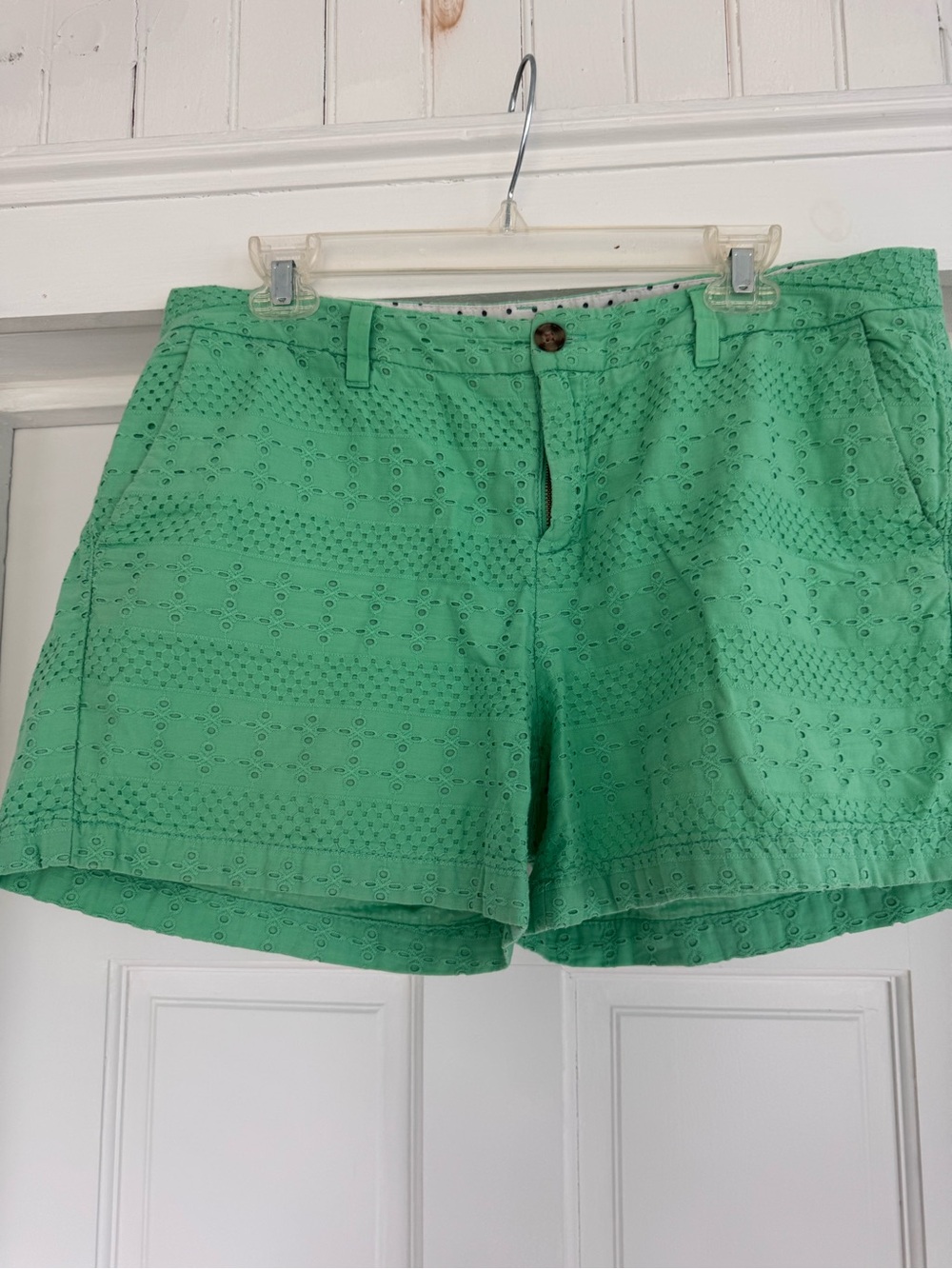 Merona Green Eyelet Cotton Bermuda Shorts